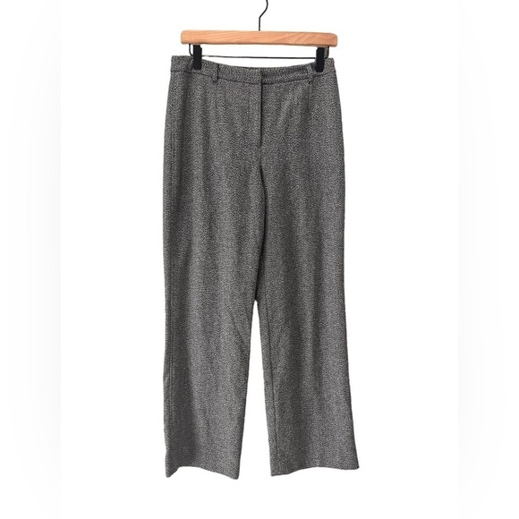 Ann Taylor Chevron Grey Wool Blend Mid Rise Trousers Womens Size 6 Fully Lined - Picture 1 of 15